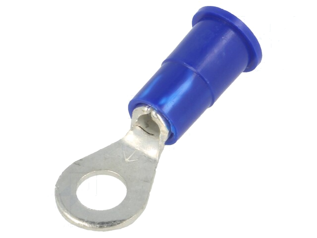 Uiteinde: oog; M4; Ø: 4,32mm; klemmen; voor draad; geïsoleerd; blauw Uiteinde: oog; M4; Ø: 4,32mm; klemmen; voor draad; geïsoleerd; blauw